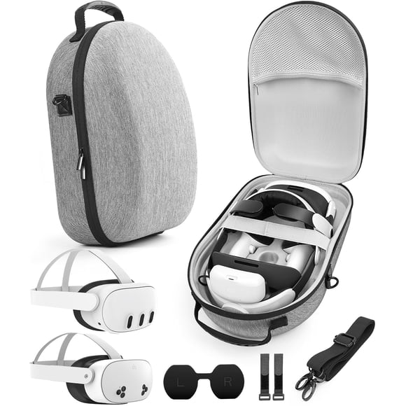Large Hard Carrying Case for Meta/Oculus Quest 3/Quest 3S/Quest 2, for BOBOVR/ KIWI Battery Head Strap, Headset and Touch Controller and VR Accessories, Large Capacity VR Bag for Storage and Travel