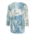 thumbnail image 4 of Hauts pour Femmes T-shirt Ample Imprimé de Mode pour Femmes Blouse à Manches 3/4 Col Rond Hauts Décontractés Hauts pour Femmes Tendance en Liquidation, 4 of 5