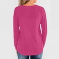 thumbnail image 4 of Timegard Womens Tops Long Sleeve Notched V-Neck Button Comfy Tee Fall Casual Loose Shirts Tops Blouse, 4 of 4