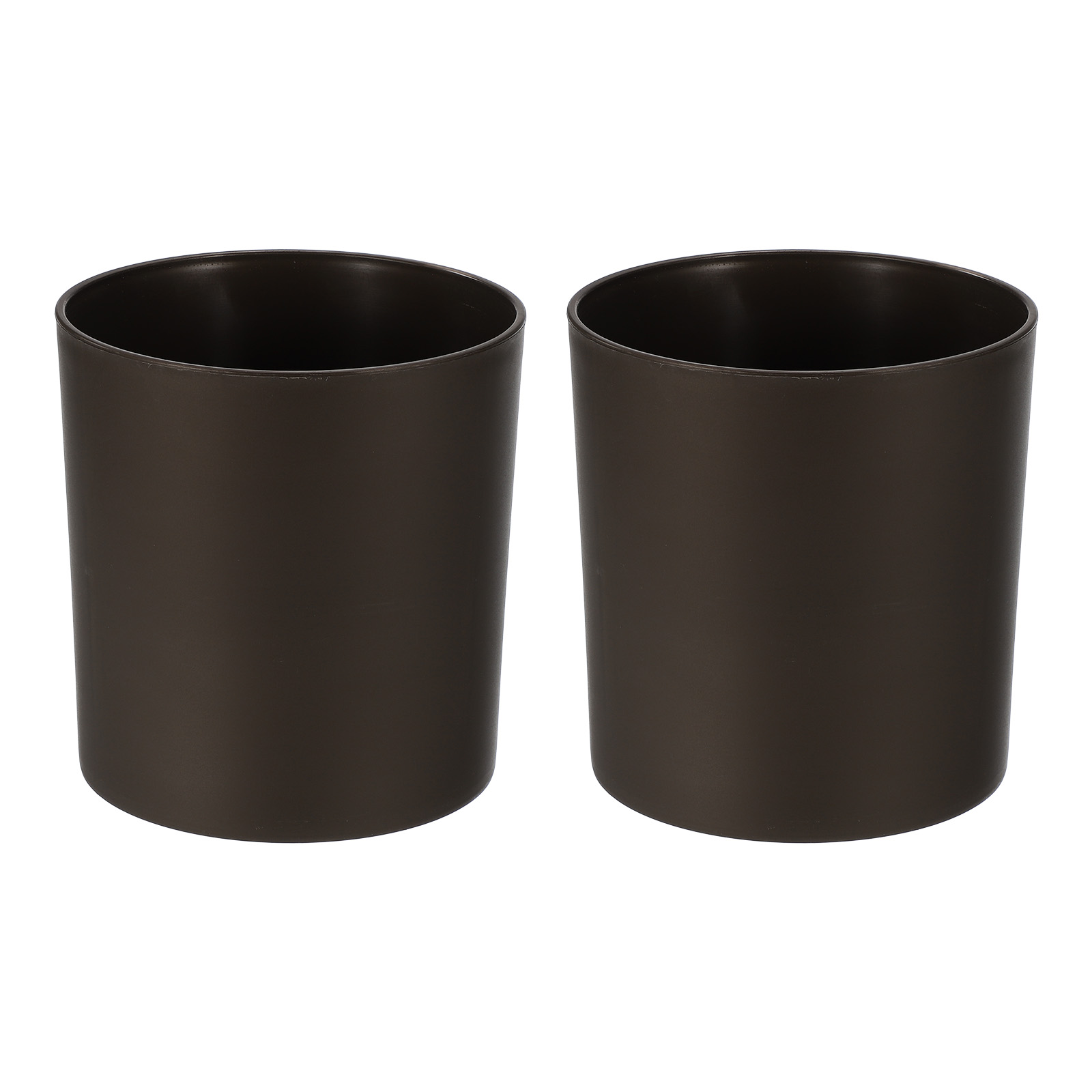 2 Pack Plastic Plant Pots, 7 Inch Plastic Planters Round Flower Planter Containers Flower Pots, Plant Holder [Coffee]