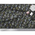 thumbnail image 3 of Soimoi Black polyester Crepe Fabric Floral Love Text Print Sewing Fabric Yard 42 Inch Wide, 3 of 5