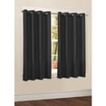 thumbnail image 1 of Mainstays Faux Silk 63" Drapery Grommet Window Curtains Panel, Black, 1 of 7