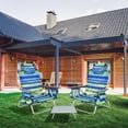 thumbnail image 3 of Gymax Ensemble 3 Pcs Chaise de Plage Pliante et Table Extérieur Chaise Inclinable Réglable, 3 of 10
