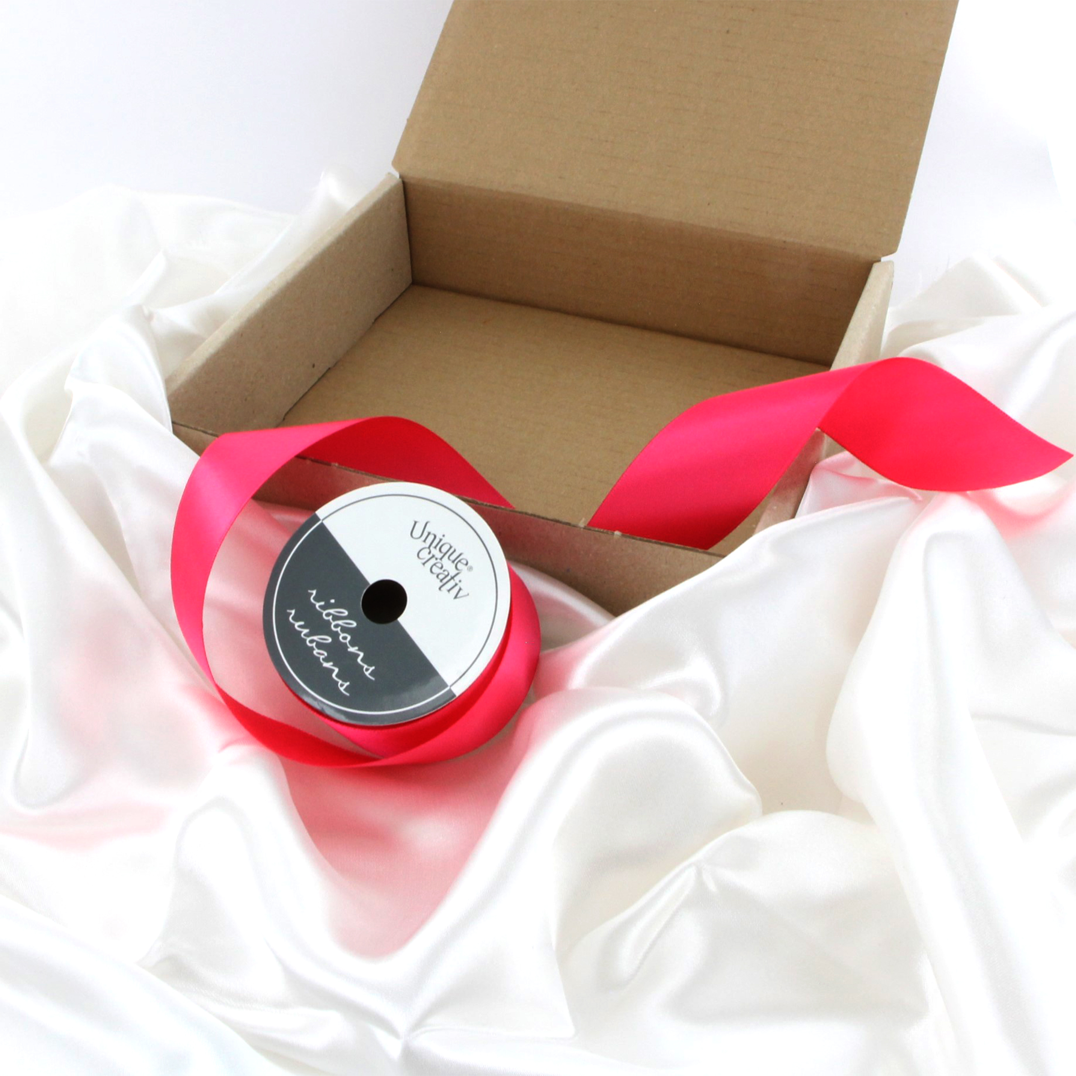 UNIQUE CREATIV, Ribbon, Single Face Satin, Pink, 38mm × 3.6m (1.5" × 12ft)
