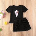 thumbnail image 2 of Tenue pour Bébé Fille Motif Crème Glacée Manches Courtes Classique Col Rond Haut + Jupe à Volants Bande Élastique Courte, 2 of 3