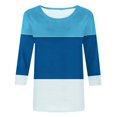 thumbnail image 5 of IROINNID en Solde T-shirt à Manches Longues en Polyester pour Femmes Confortable d'Été Ajusté à Nouer Col Rond T-shirt, Bleu, 5 of 5
