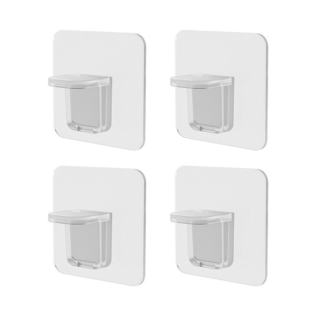 fastboy Shelf Support Holders Free-punching Removable Rack Pegs Plastic Wardrobe Partition Brackets Cabinet for Bathroom Bedroom Type 1, 4pcs