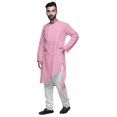 thumbnail image 4 of Atasi Kurta Long Asymétrique Indien pour Homme, Kurta Uni à Col Rond, Tenue de Fête, 4 of 5