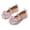 Pink, variant on LOVZFMLL Girls' Dress Shoes Butterfly Lace Bow Knot Mary Jane Low Heels Girls Princess Glitter Rhinestone Footwear for Toddler Kid White 3.5-4 Years