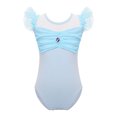thumbnail image 1 of CHUANK Justaucorps de Danse Ballet Gymnastique pour Filles Enfants, Tutu, Manches à Volants, Froncé, Justaucorps en Maille, Ballerine, Cours de Danse, Performance, Tenue de Danse, 1 of 1