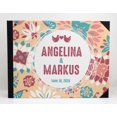 thumbnail image 3 of Darling Souvenir Orange Floral & Leaves Printed Hardbound Cover Guestbook For Wedding Guest Sign In Book Registry-9 x 12 Inches, 3 of 5