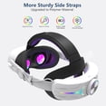 thumbnail image 2 of Compatible avec Meta Quest 3/3S Casque VR - Sangle de Tête RGB Ajustable avec Batterie 12000mAh pour Prolonger le Temps de Jeu, 2 of 5