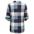 thumbnail image 3 of Hauts à Manches Longues pour Femmes, Chemise en Coton Décontractée à Carreaux, Veste Slim, Blouse Décontractée, 3 of 5