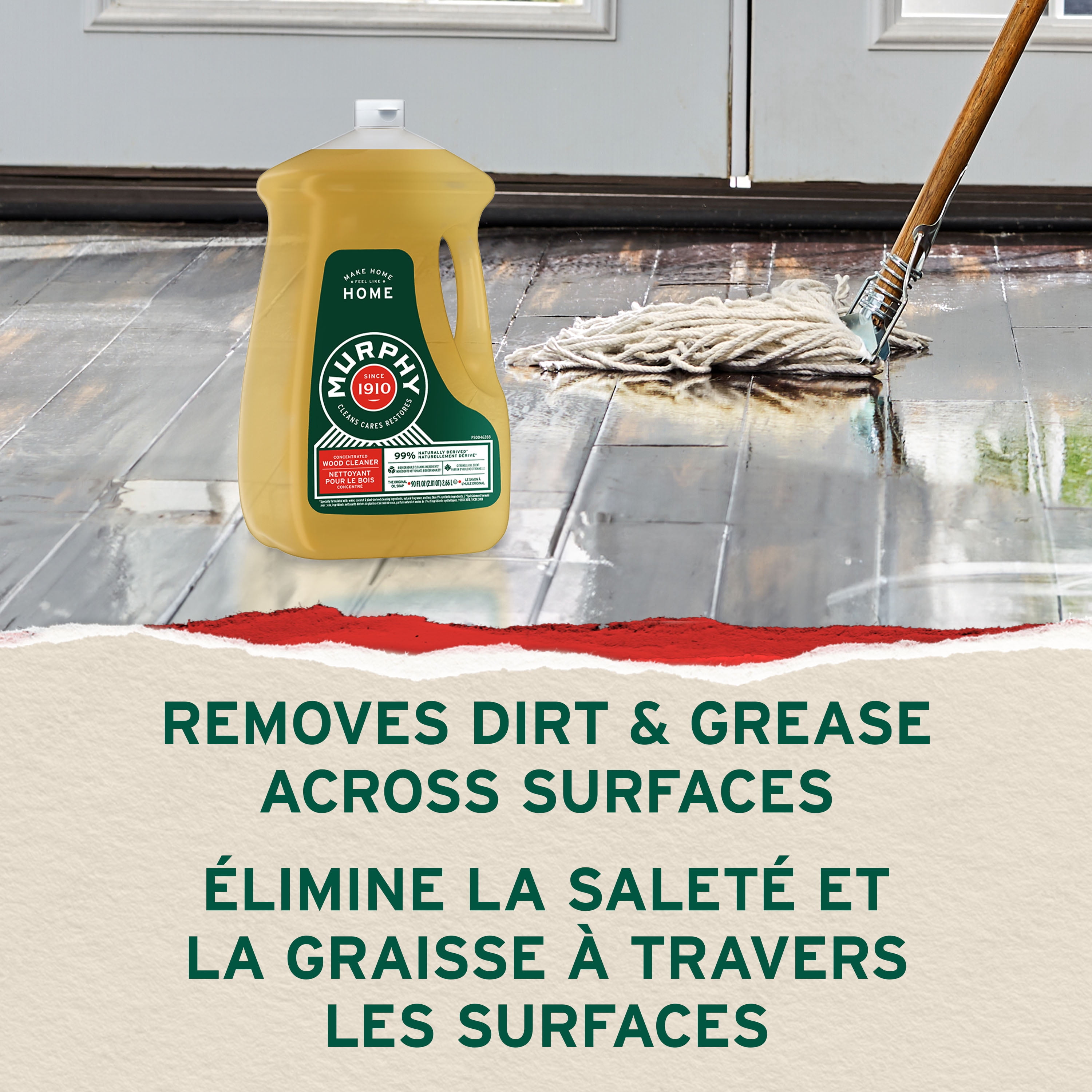 Savon à l’huile Murphy, formule concentrée, nettoyant bois, citronnelle, 2,66 l