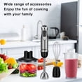 thumbnail image 3 of Biolomix 5-in-1 800W Immersion Hand Blender Set with 6-Speed Control & Turbo, 600ml Blender Jar, 500ml Chopper, Whisk - 100-120V US Plug, Stainless Steel Blades, Black - Perfect for Baby Food,, 3 of 5