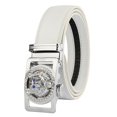 thumbnail image 1 of Ceinture Blanche pour Homme à Boucle Argentée Standard en Cuir, 1 of 1