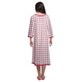 thumbnail image 3 of Moomaya Robe de Nuit Imprimée Longueur Genou en Coton avec Bordure en Dentelle Manches 3/4 pour Femmes, 3 of 5
