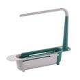 thumbnail image 2 of Retractable Water Filter Rack Basket - Expandable Sink Mounted organizer Multi-Functional Drying Rack & Utensil Holder Sturdy, Green, JKODE, 2 of 8