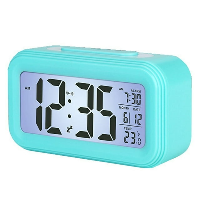 CHUANK Réveil Numérique avec Éclairage de Fond LCD Moniteur de Température Alarme de Réveil avec Calendrier Intelligent Horloge