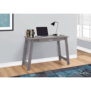 Monarch Specialties Bureau d'ordinateur, Bureau à la maison, Ordinateur portable, Tiroirs de rangement, Travail, Stratifié, Gris, Contemporain, Moderne