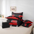 thumbnail image 4 of Ensemble de couette de literie de sport pour enfants YST, 7 Pcs, thème sportif, noir rouge, Grand Lit, 4 of 4