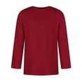 thumbnail image 2 of Hiiyo T-Shirt pour Homme Grande Taille Confortable Uni à Manches 3/4, Bourgogne, 2 of 6