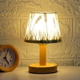 thumbnail image 1 of Boovnll Led Solid Wood Desk Lamp Stable Fabric Study Reading Lamp Suitable for Home Decoration Linen Plain Warm Night Light Indoor Lighting Desk Reading Lamp, 1 of 7
