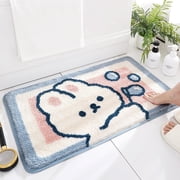 Rabbit Bathroom Rug Mat, Extra Soft and Absorbent Bath Rugs, Machine Wash Dry, Animal Non-Slip Carpet Mat for Tub, Shower, and Bath Room, 20" x 31"