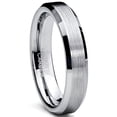thumbnail image 1 of Bague Alliance Anniversaire pour Homme en Carbure de Tungstène Brossé, Ajustement Confortable, 4 mm, 1 of 4