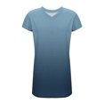 thumbnail image 4 of LOVZFMLL Robes d'Été pour Femmes Décontractées Amples T-Shirt Robe Droite Col en V Manches Courtes à Revers Uni Basique Tenues Quotidiennes Bleu Pâle TG, 4 of 5
