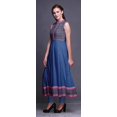 thumbnail image 2 of Bimba Robe Anarkali Bleue à Imprimé Géométrique pour Femme, Col Mandarin, Designer, Kurta Ethnique Indienne, Grande, 2 of 6