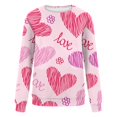 thumbnail image 5 of Meichang Sweat-Shirt Surdimensionné pour Femmes Sweat-Shirt de la Saint-Valentin Graphique Amour Manches Longues Pull Décontracté Coupe Ample Col Rond Sweat-Shirts de Vacances, 5 of 5