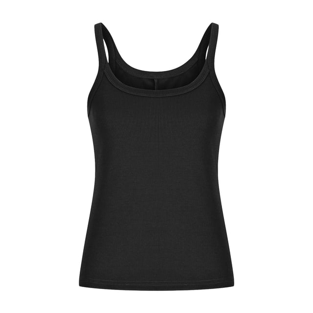 Yuyuzo Plus Size Tank Tops for Women Ribbed Knit Sleeveless Crop Tops Round Neck Slim Fitted Soft Base Layer Camis Tees