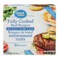 thumbnail image 1 of Great Value Burgers de Boeuf Entièrement Cuits Surgelés 2.26 k, 1 of 3