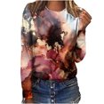 thumbnail image 1 of CEHVOM Hauts Amples à Col Rond pour Femmes T-Shirts Imprimés Décontractés Blouse à Manches Longues en Solde, 1 of 5