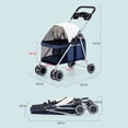 thumbnail image 3 of Pet Stroller Dog Strollers Folding Pet Stroller Outdoor Pet Supplies Pet Stroller Outdoor Portable Folding Small Pet Stroller For Dog Cats Mouse Rabbits Dark Blue, 3 of 8