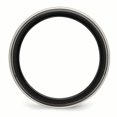 thumbnail image 2 of Edward Mirell Black Ti & Sterling Silver Inlay Laser & Polished Wave Ring Size 14, 2 of 4