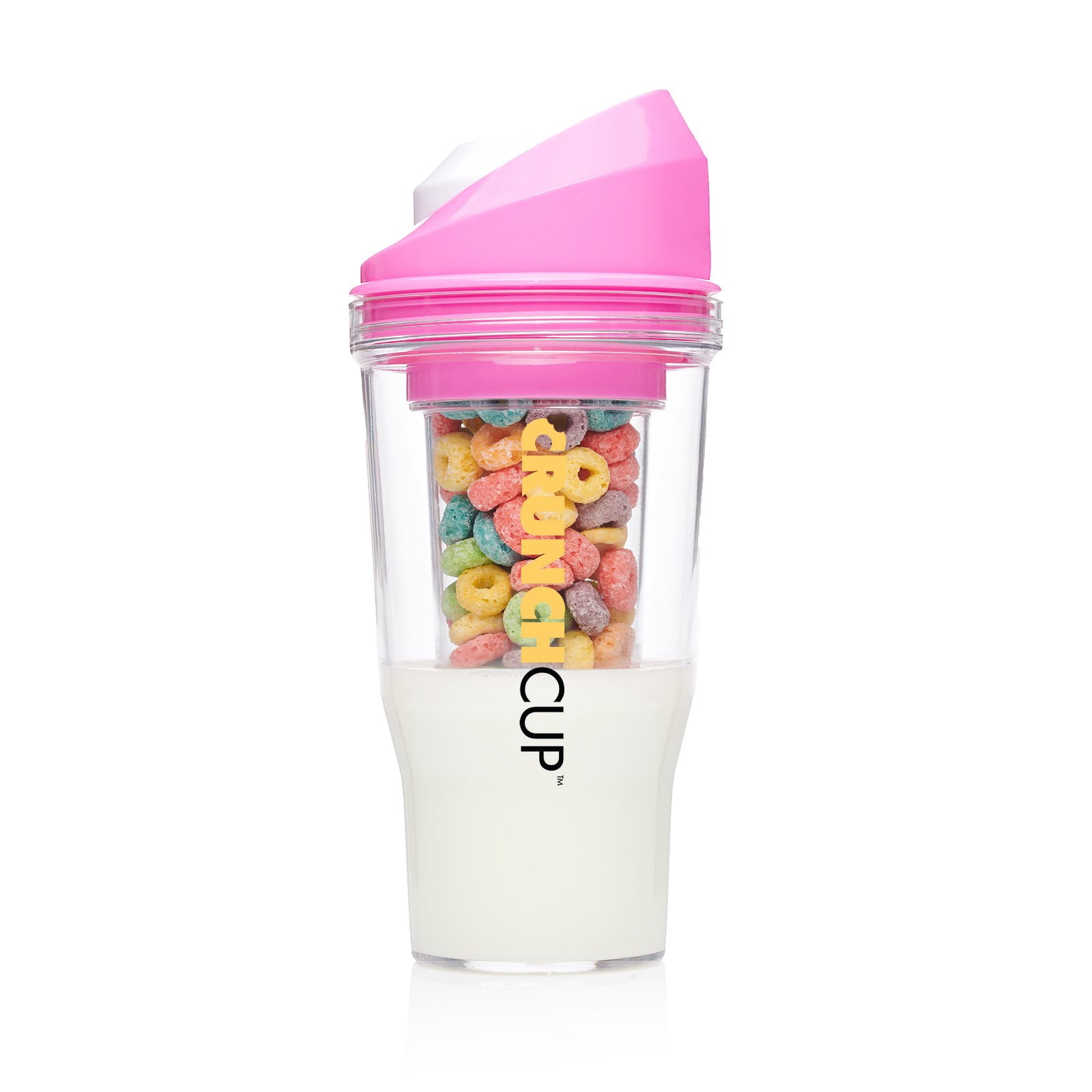 The CrunchCup - Pink - A Portable Cereal Cup Keeps Your Cereal Crunchy