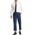thumbnail image 2 of INSPIRE CHIC Men's Pants Solid Color Ankle Length Flat Front Trousers 32 Navy Blue, 2 of 7