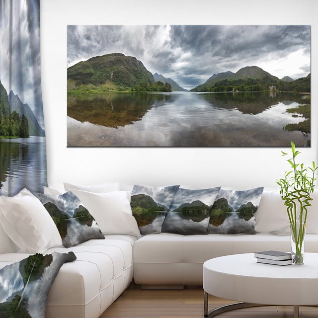 Highland Mirrored in Calm Waters - Landscape Canvas Art Print