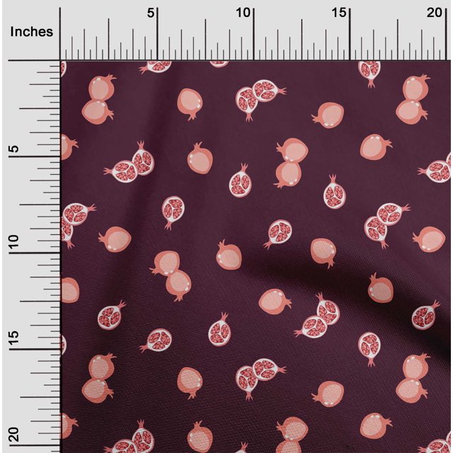 oneOone Georgette Viscose Fabric Pomegranate Fruit Print Sewing Fabric BTY 42 Inch Wide