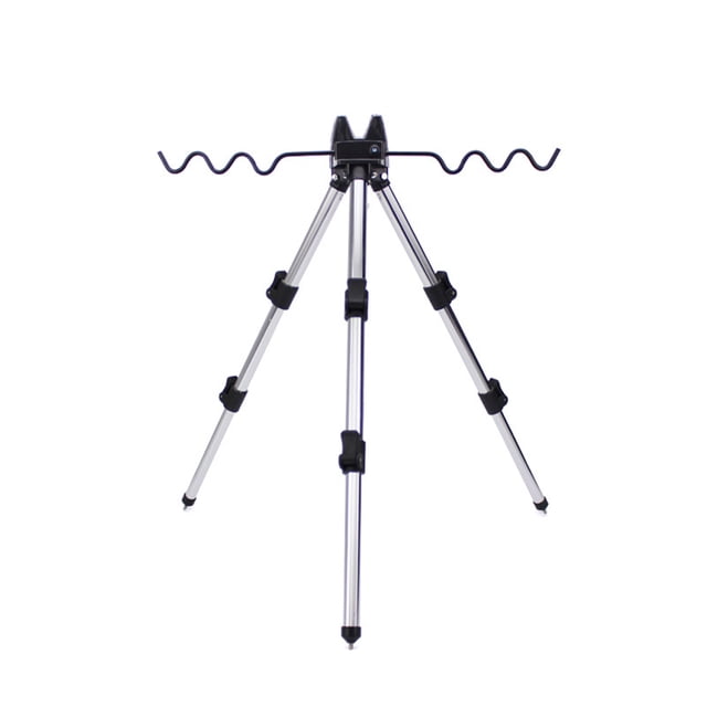 Unatoiry Fishing Rod Telescopic Holder Tripod Bracket Pole Support Portable Stand A Silver
