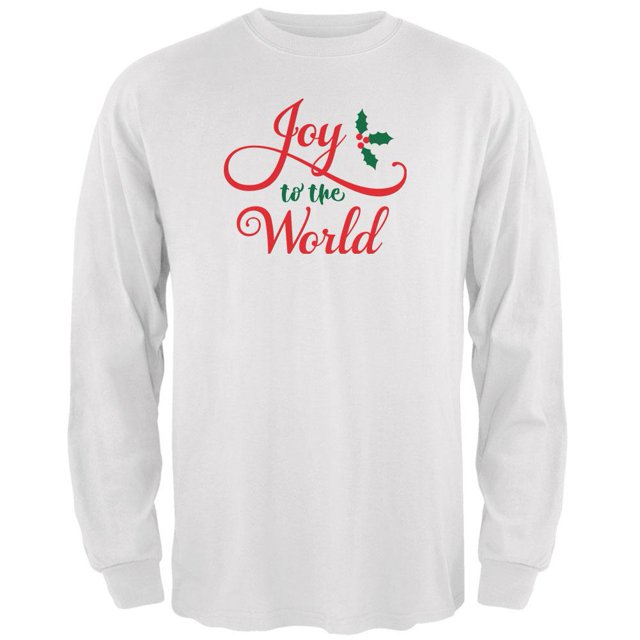 Joyeux Noël au Monde Script T-Shirt à Manches Longues pour Hommes