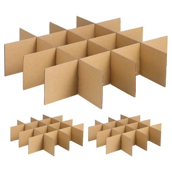 KAKOWELY Boîtes d'Emballage pour Verre à Vin 18 Pcs Séparateurs en Verre pour Déménagement Boîtes en Carton Séparateurs de Boîte de Déménagement Emballage en Plat Boîtes de Déménagement Séparateurs en Ondulé s'Insère dans une Boîte pour Emballage Expédition Kaki
