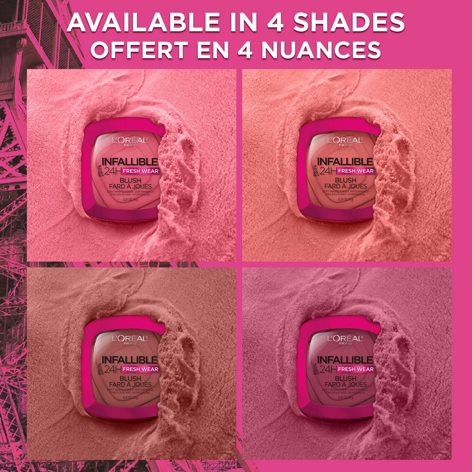 L'Oréal Paris Infallible 24H Freshwear Fard à Joues, Fini Doux Mat Hydrofuge, 9g