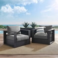 thumbnail image 1 of Modway Tahoe Outdoor Patio Powder-Coated Aluminum 2-Piece Armchair Set in Gray Charcoal, 1 of 7