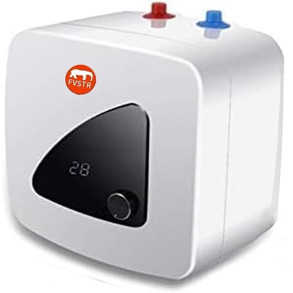 FVSTR Electric Hot Water Heater 120V Small Compact Tank Storage,Rv Tr 2.16 Gallon Trailer 1.5KW Kitchen Instant Under Sink Counter,1 PCs 16” Long 1/2”FIP Stainless Steel Water Hose