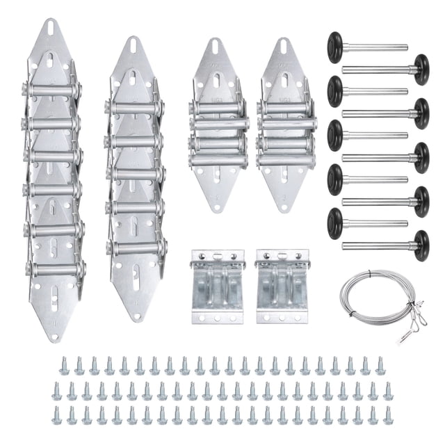 Kit de Mise au Point de Charnière et Rouleau de Porte de Garage, Ensemble de Porte de Garage Rouleau 6200ZZ Noir avec Couvercle pour Porte 16 x 7 Pi