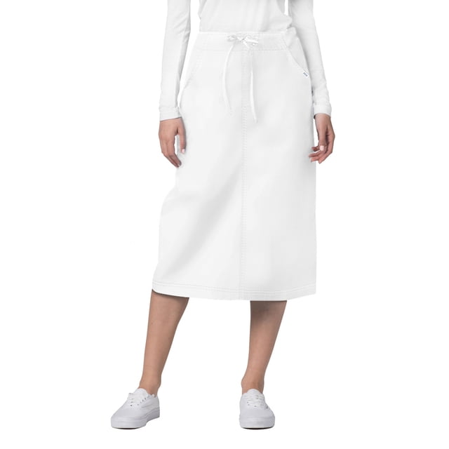 Adar Universal Scrub Skirts For Women - Mid-Calf Drawstring Scrub Skirt