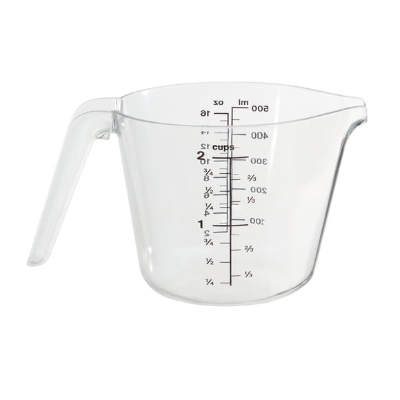 2-Cup Holiday Time Clear Measuring Cup with Easy-Read Measurements and Pour Spout